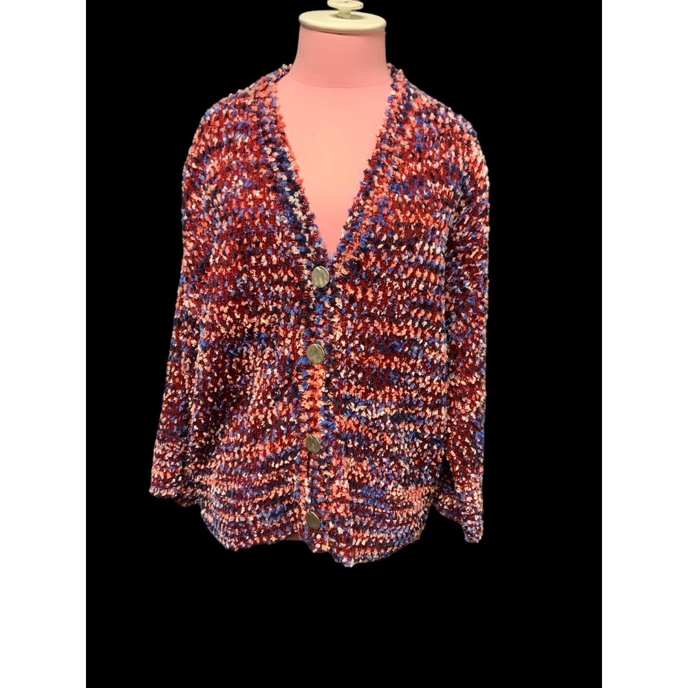 MARC NEW YORK Ladies  V-NECK Cardigan Sweater RN 54163‎  3/4 Sleeve Sz M